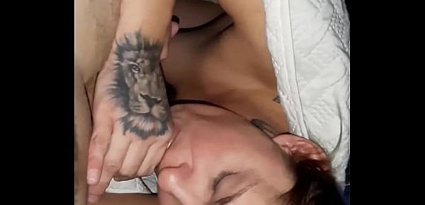  Slut sucking and swallowing my cock